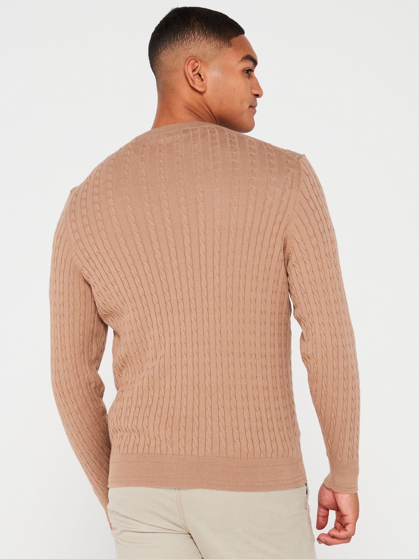 everyday-cotton-rich-fine-gauge-cable-crew-jumper-beigestillFront