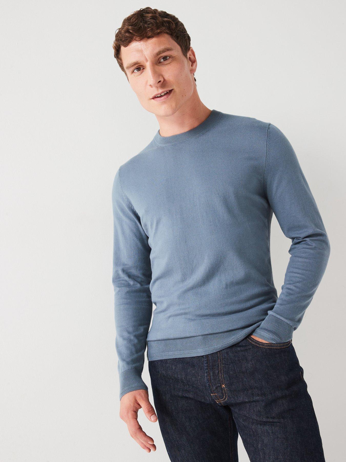 everyday-cotton-rich-crew-neck-knitted-jumper-mid-blue