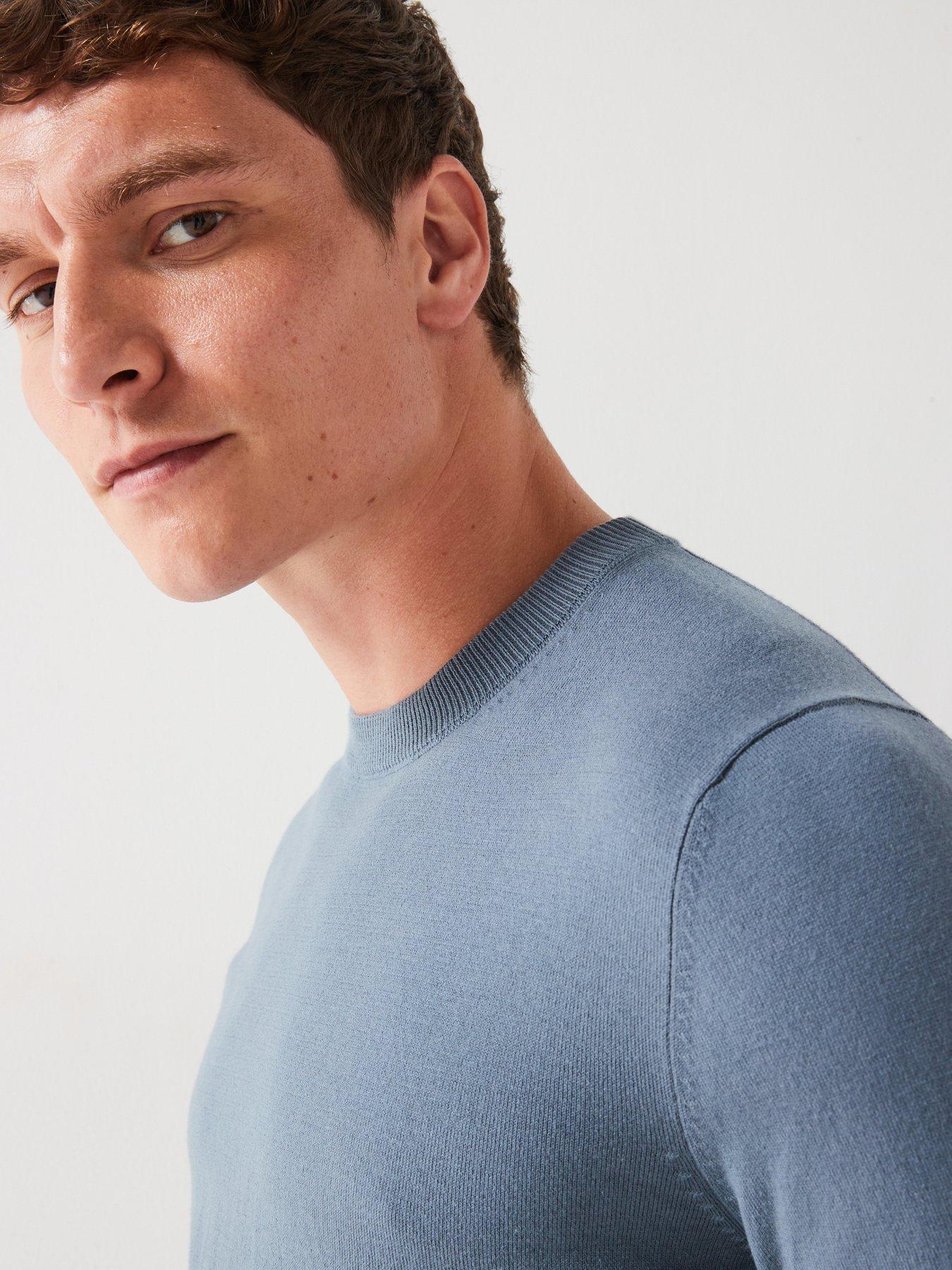 everyday-cotton-rich-crew-neck-knitted-jumper-mid-blueoutfit