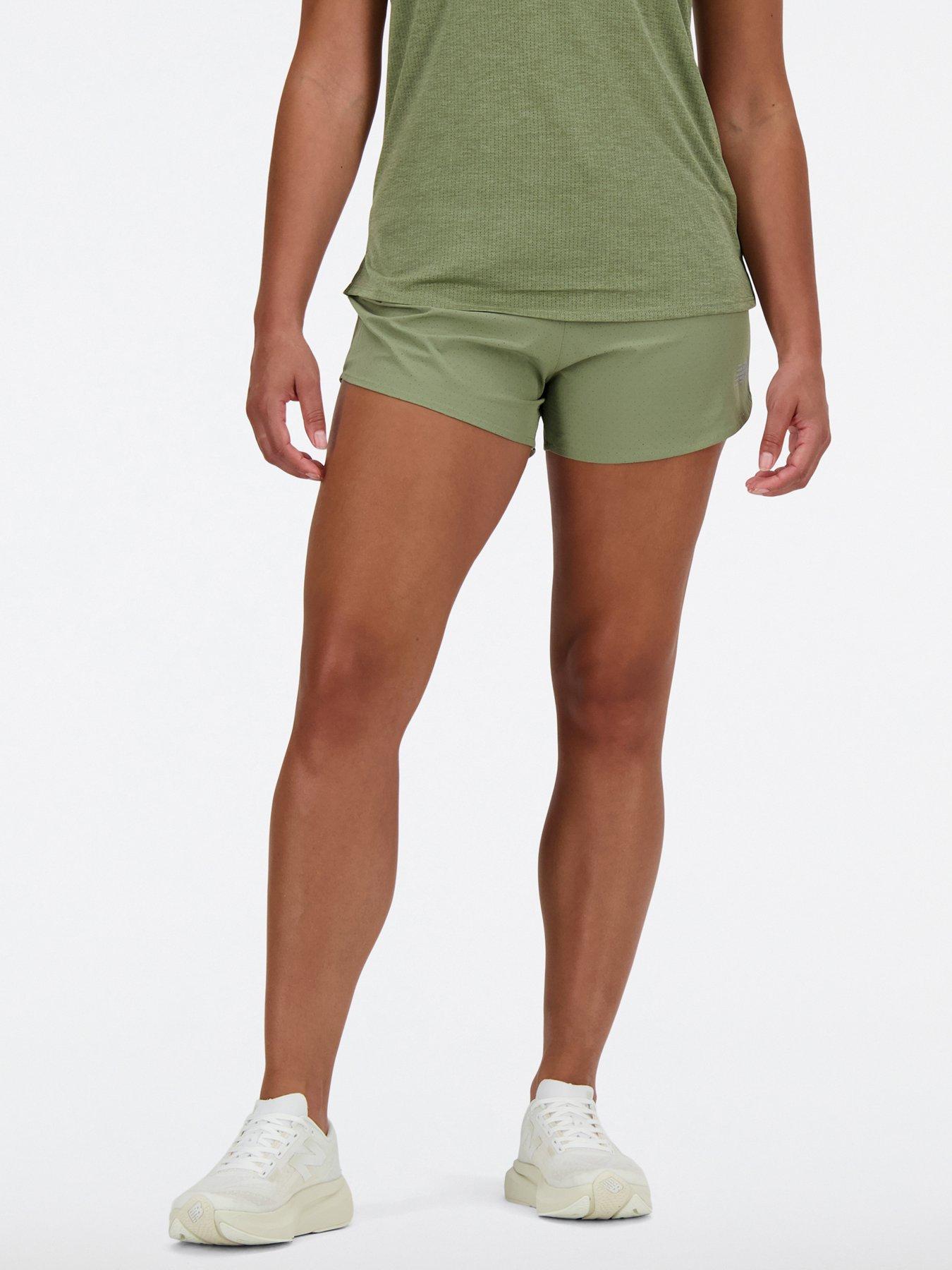 New Balance Womens Running RC Seamless 3 Inch Shorts - Green