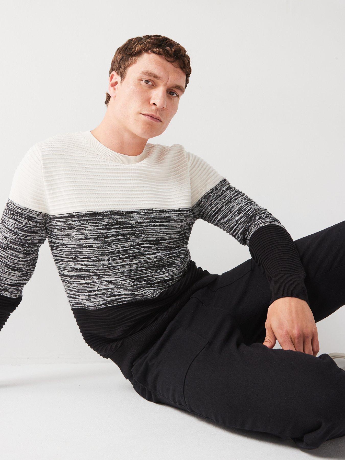 very-man-ottoman-colour-block-jumper-creamblackdetail