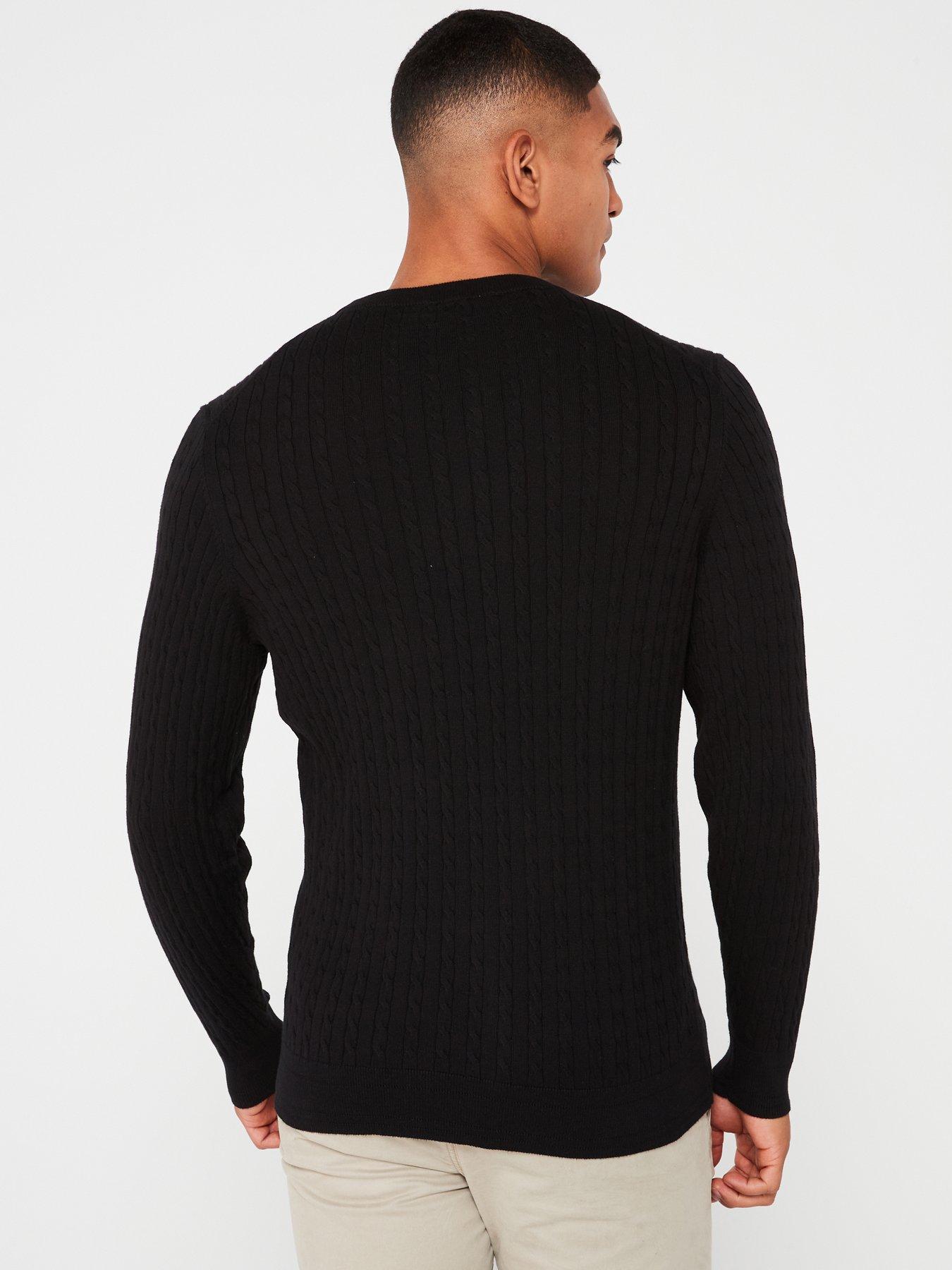 everyday-cotton-rich-fine-gauge-cable-crew-jumper-blackstillFront