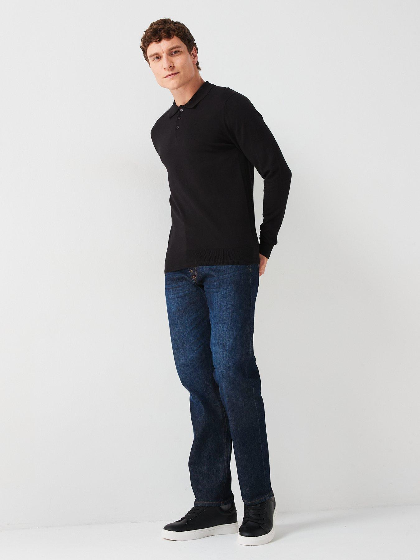 everyday-cotton-rich-long-sleeve-knitted-polo-blackback