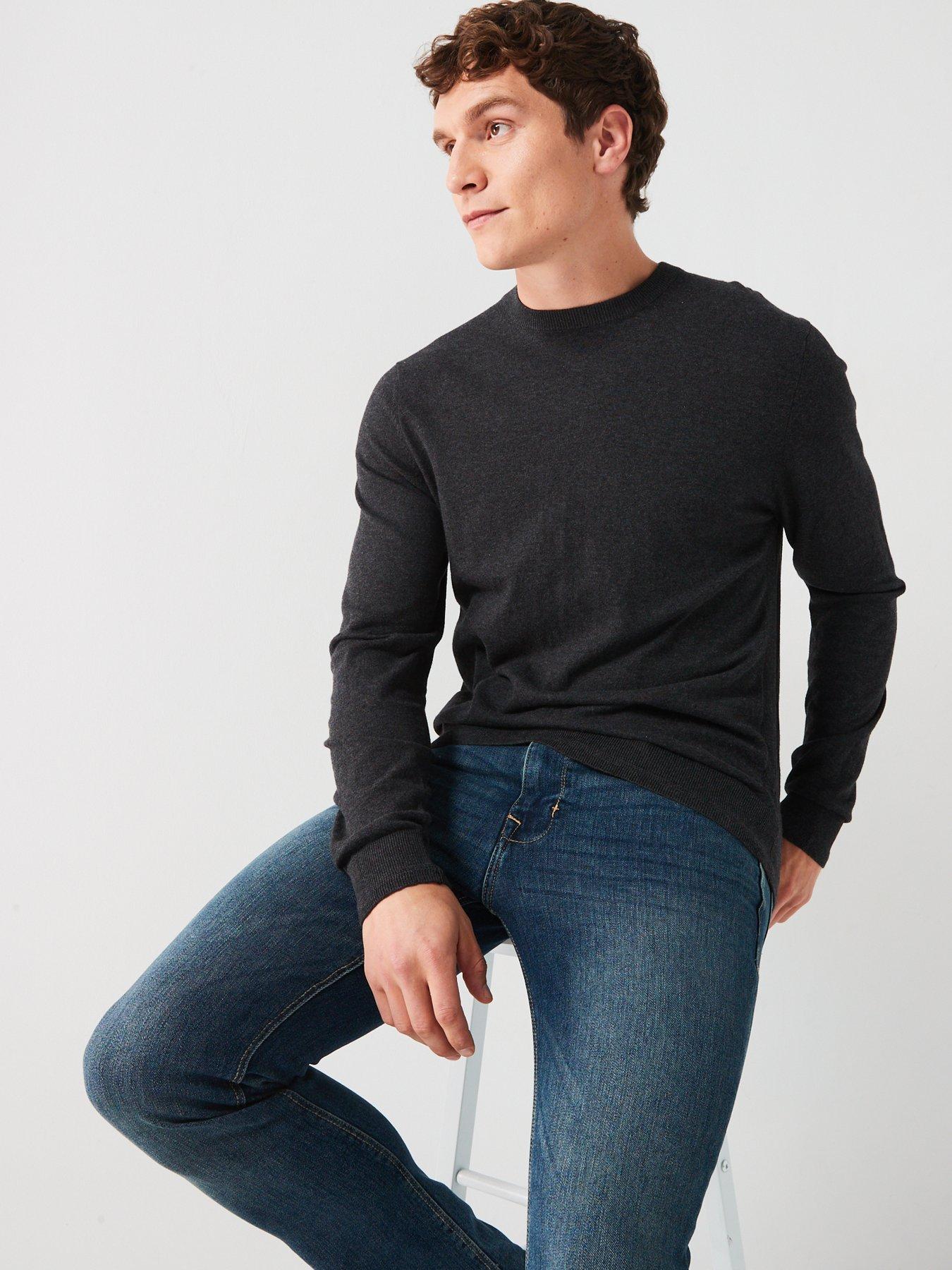 everyday-cotton-rich-crew-neck-knitted-jumper-charcoaloutfit