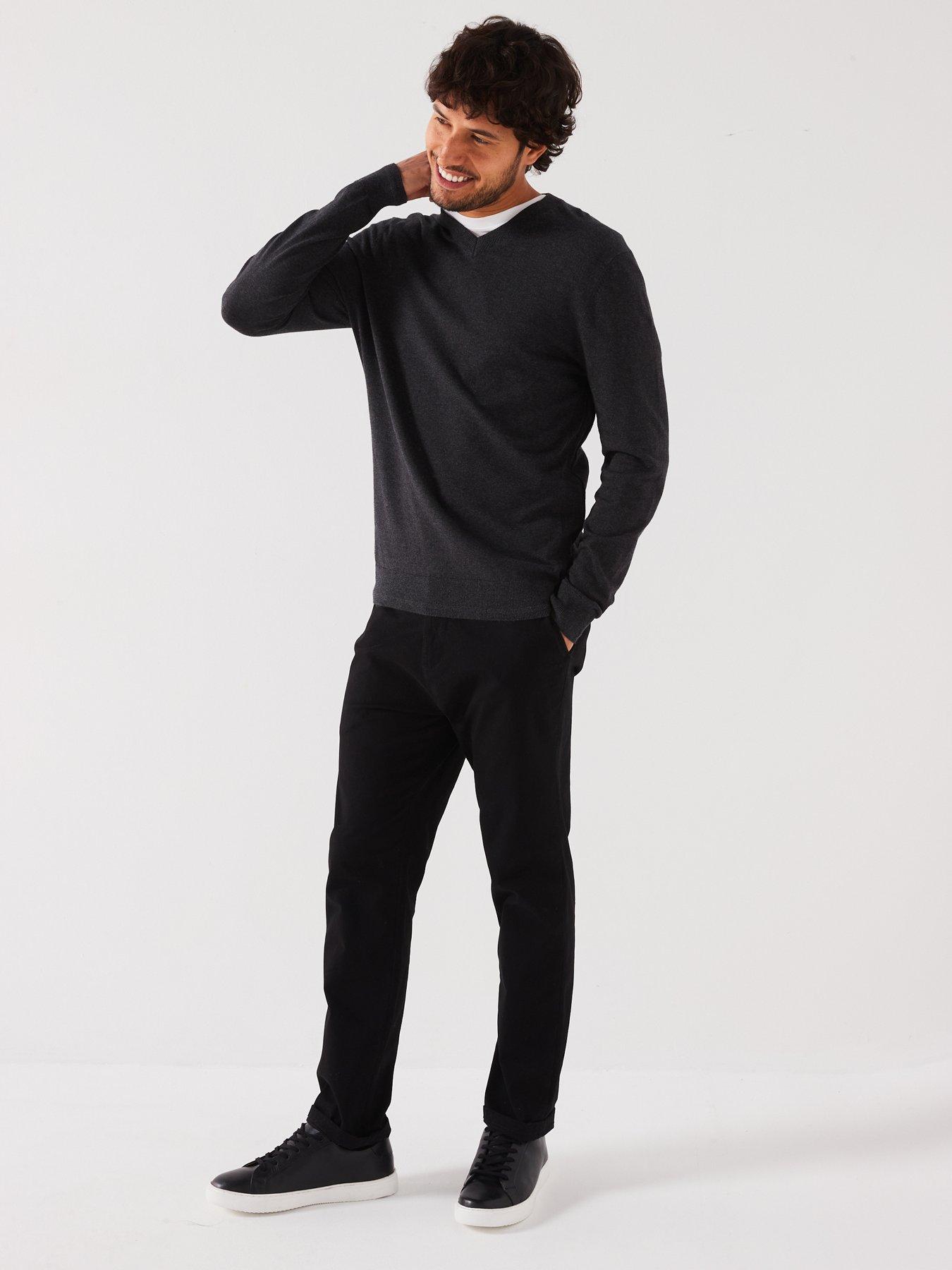 everyday-cotton-rich-v-neck-knitted-jumper-charcoalback