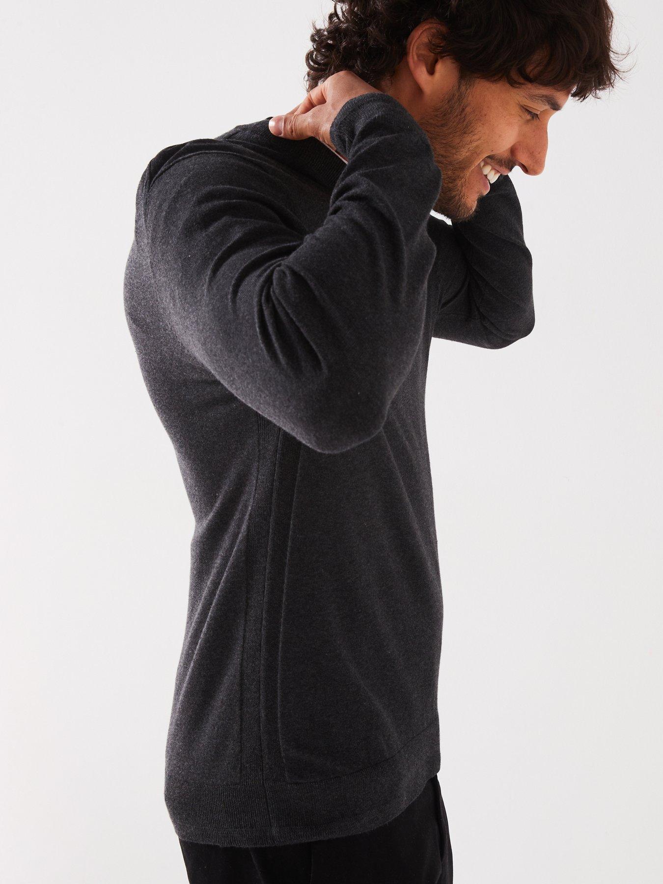 everyday-cotton-rich-v-neck-knitted-jumper-charcoaldetail