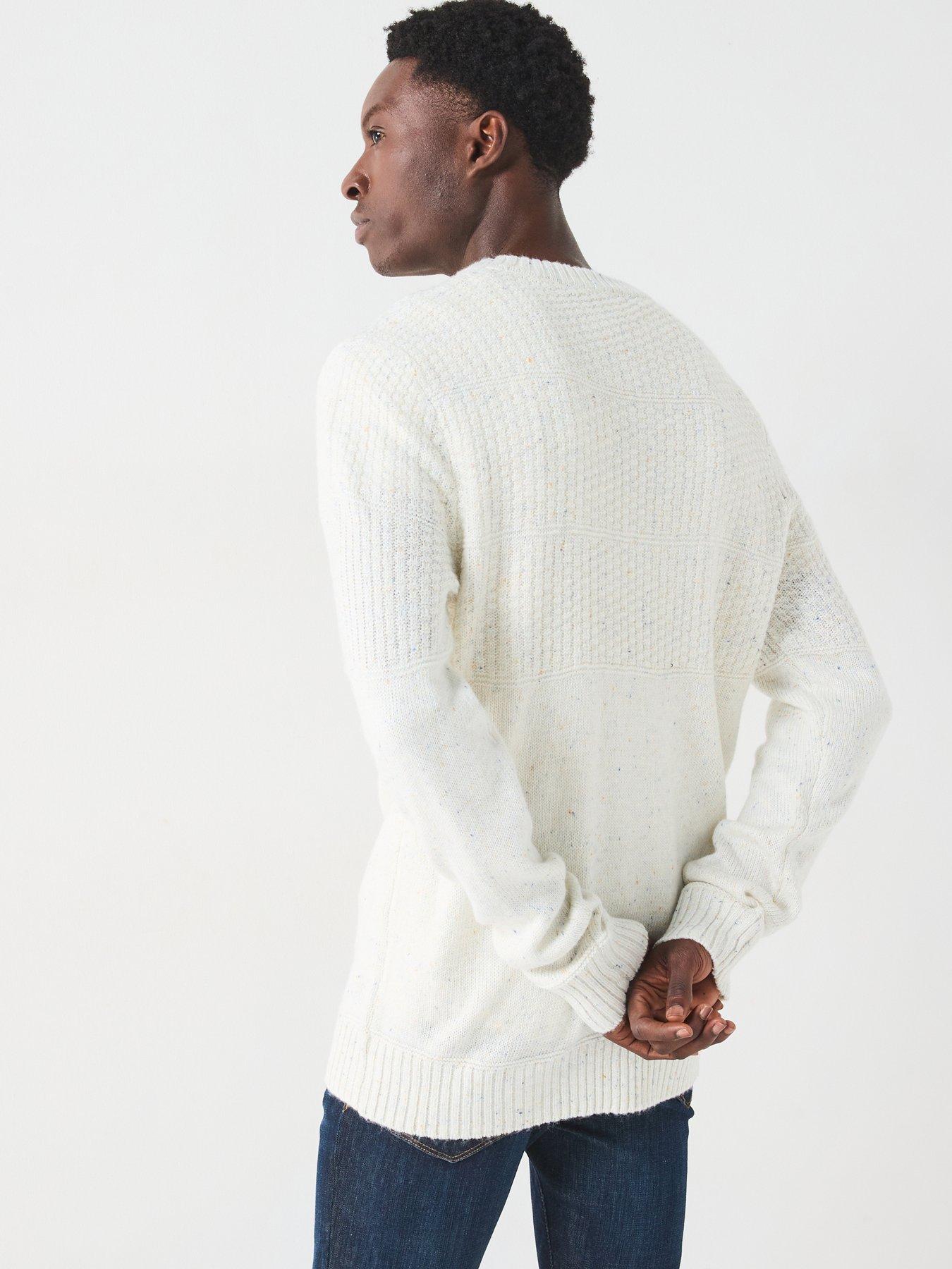 very-man-texture-block-crew-neck-jumper-ecrustillFront