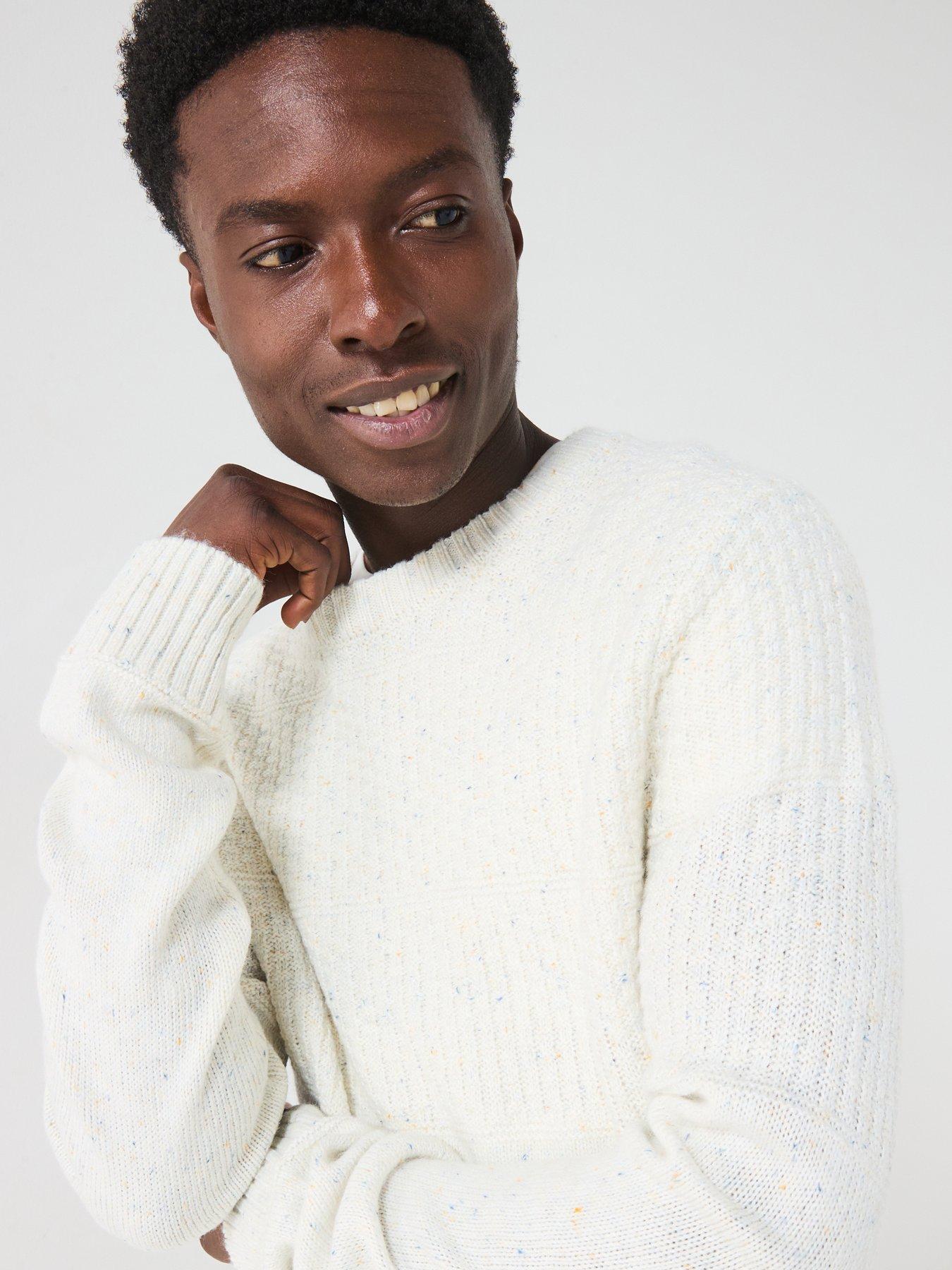 very-man-texture-block-crew-neck-jumper-ecruoutfit