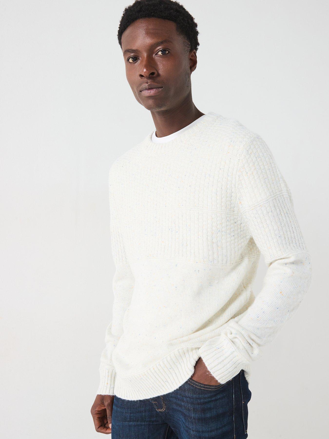 very-man-texture-block-crew-neck-jumper-ecrudetail