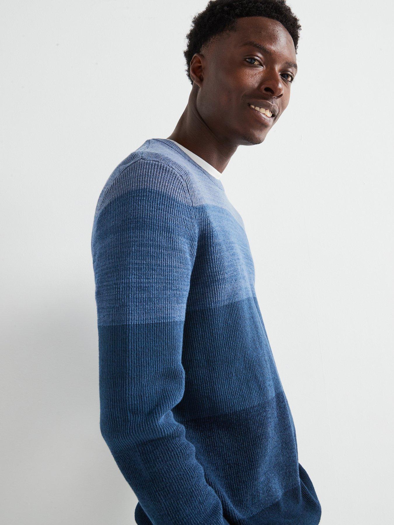 very-man-ombre-colour-block-jumper-navyoutfit