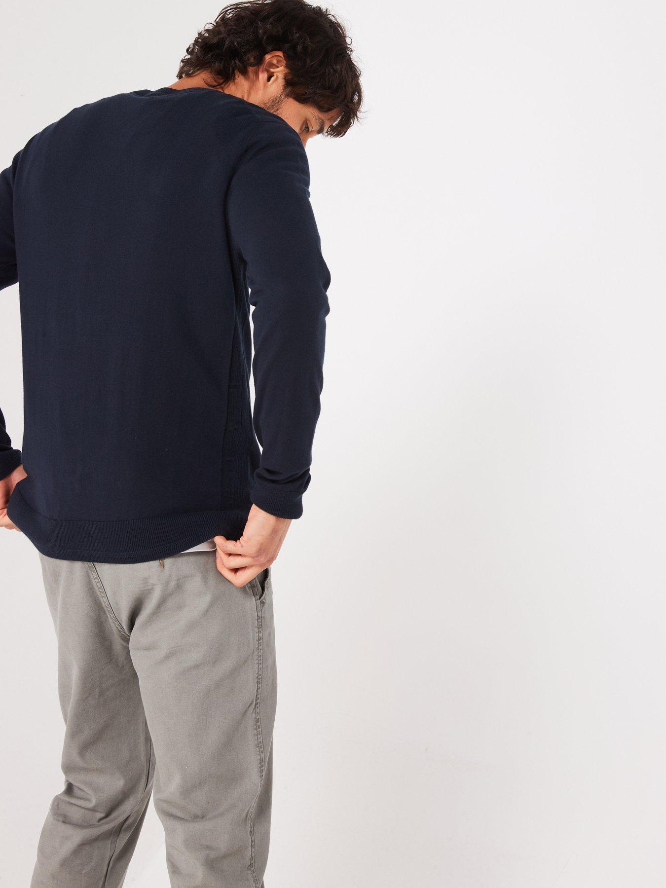 everyday-cotton-rich-v-neck-knitted-jumper-navystillFront