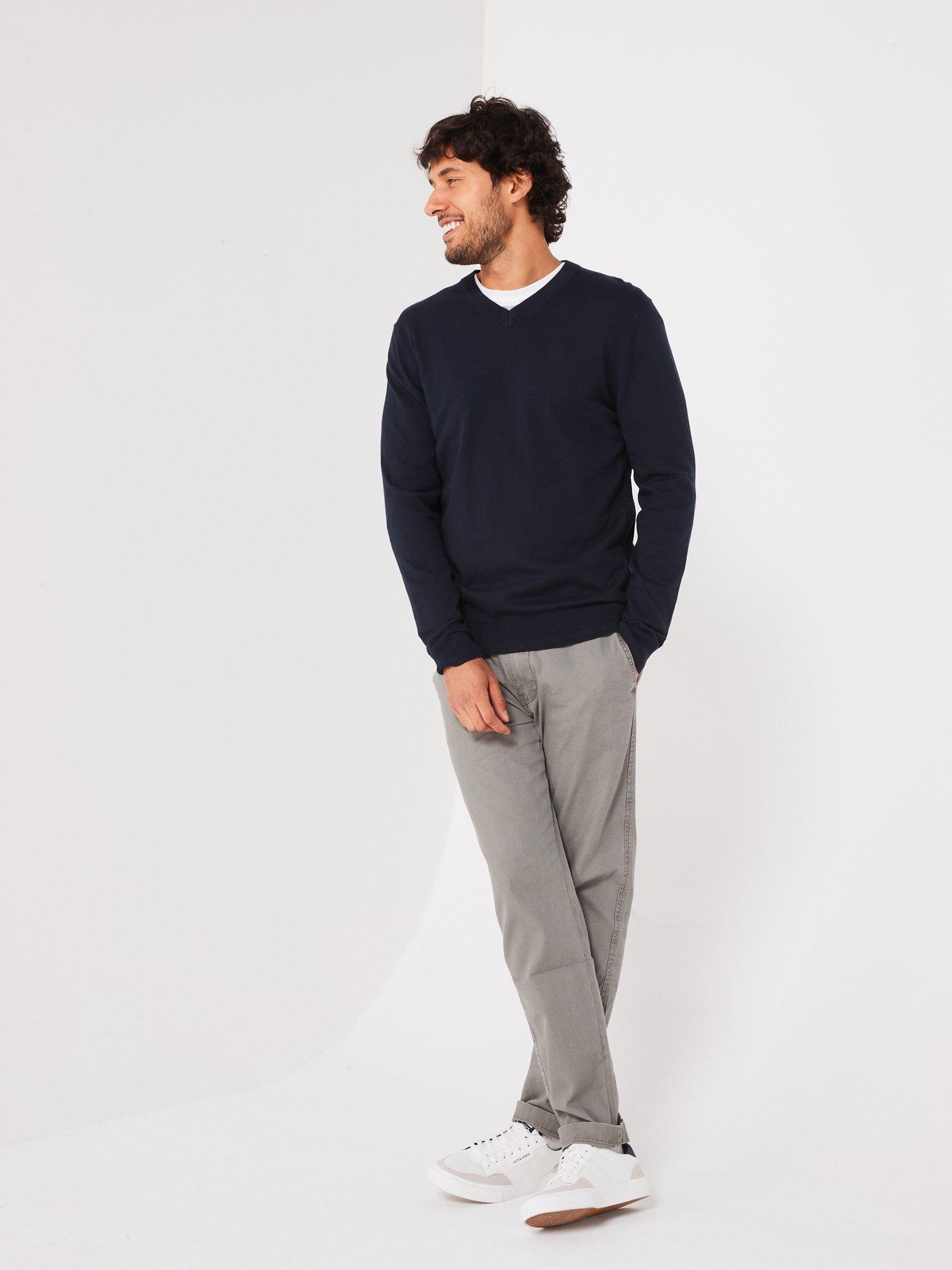 everyday-cotton-rich-v-neck-knitted-jumper-navyback