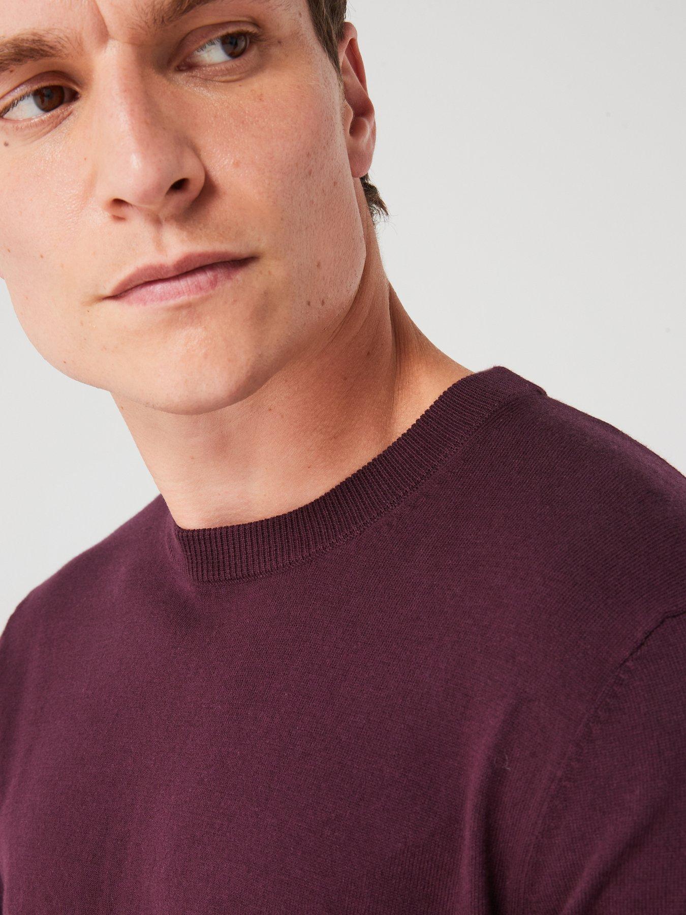 everyday-cotton-rich-crew-neck-knitted-jumper-burgundydetail