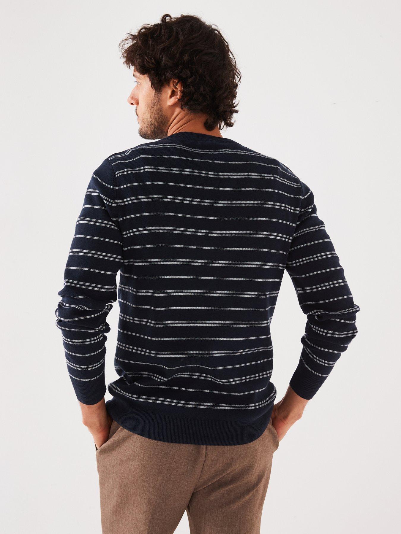 very-man-striped-knitted-crew-neck-jumper-navystillFront