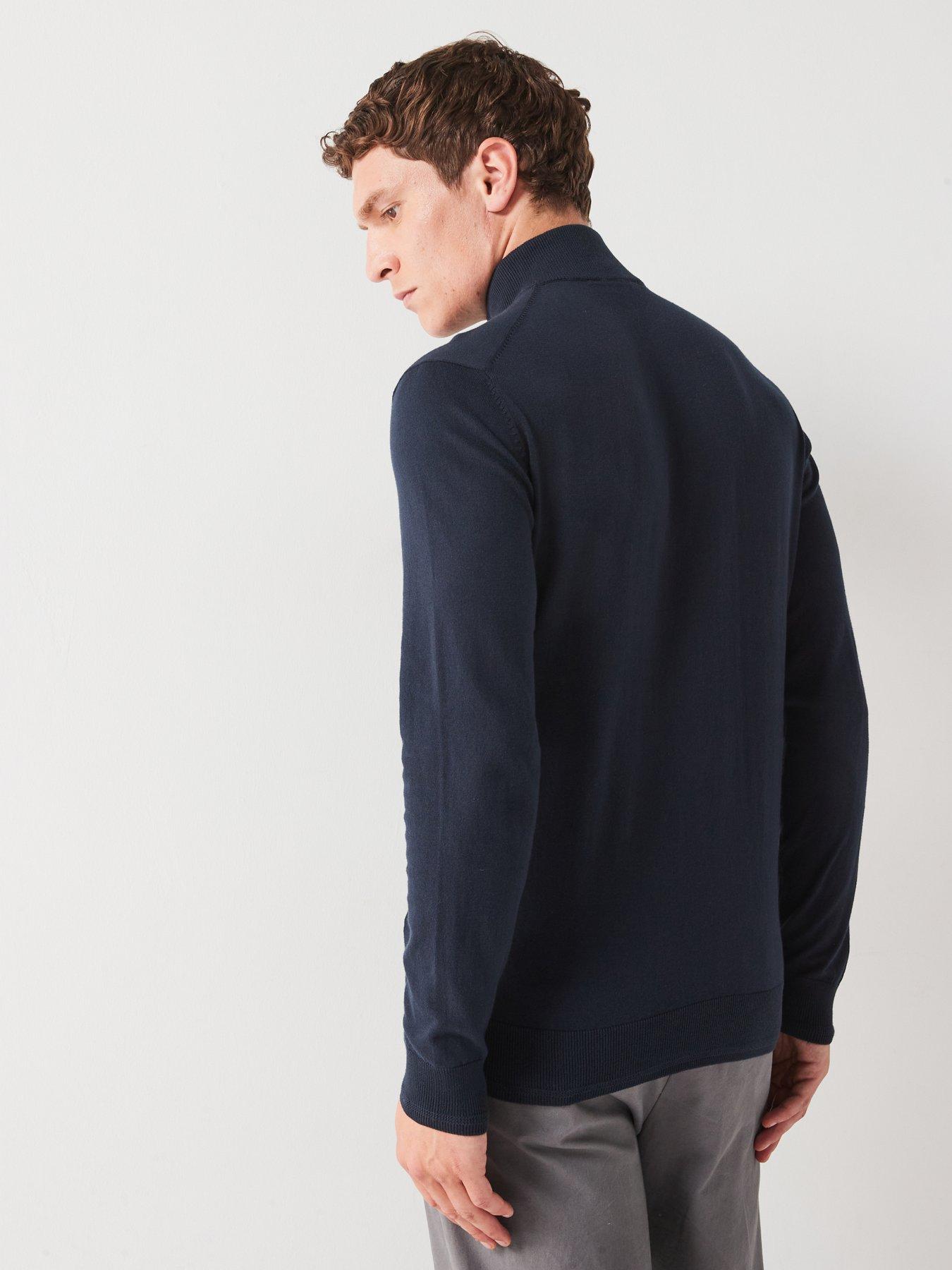 Image 2 of 6 of Everyday Cotton Rich 1/4 Zip Jumper - Navy