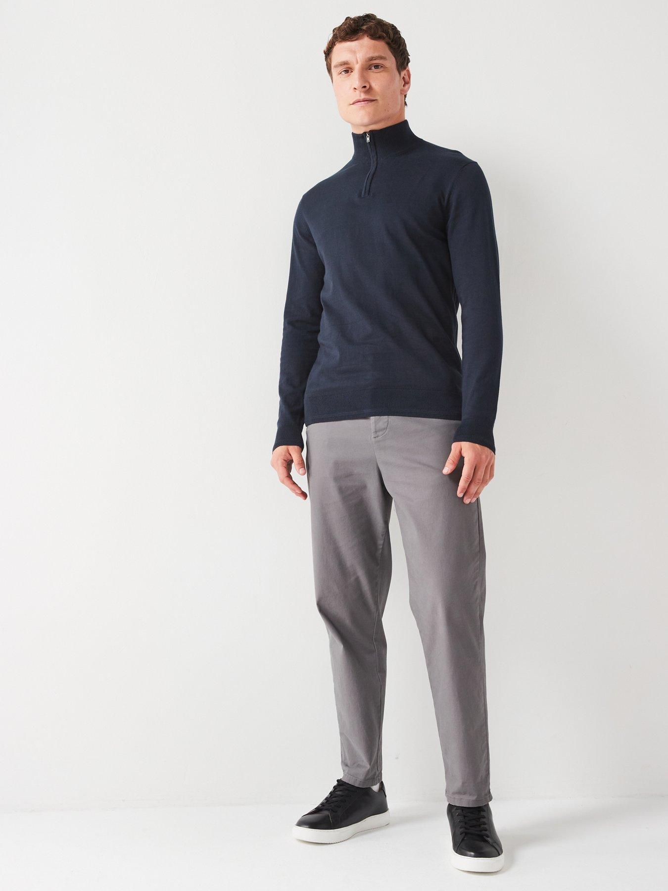 Image 3 of 6 of Everyday Cotton Rich 1/4 Zip Jumper - Navy