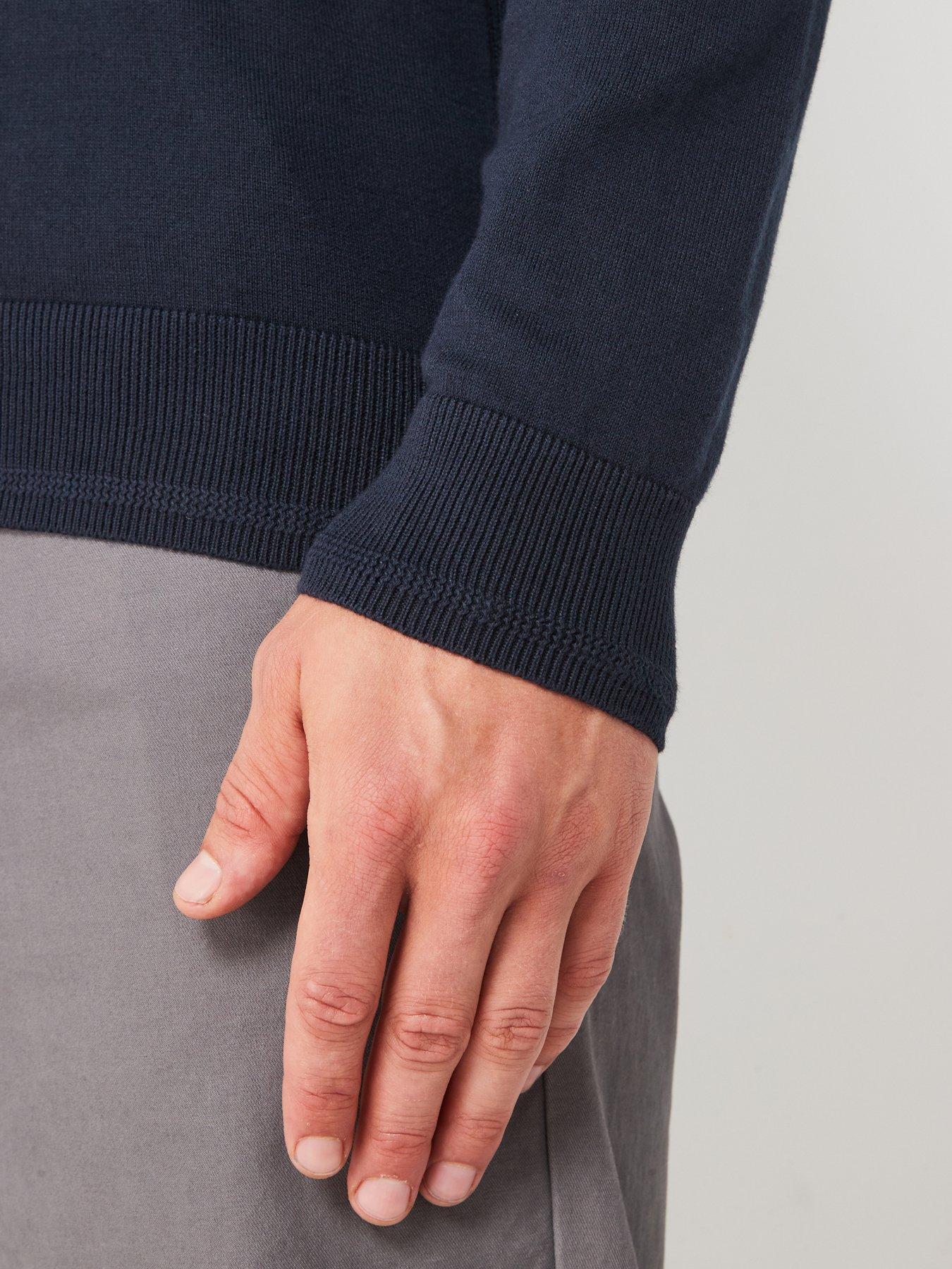 Image 6 of 6 of Everyday Cotton Rich 1/4 Zip Jumper - Navy