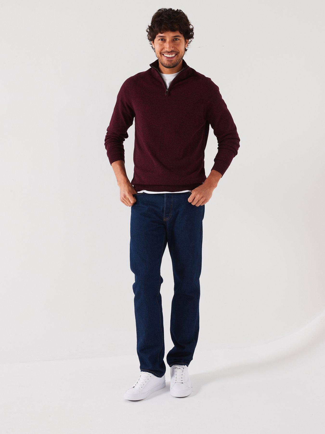 everyday-tri-marl-14-zip-jumper-burgundyback