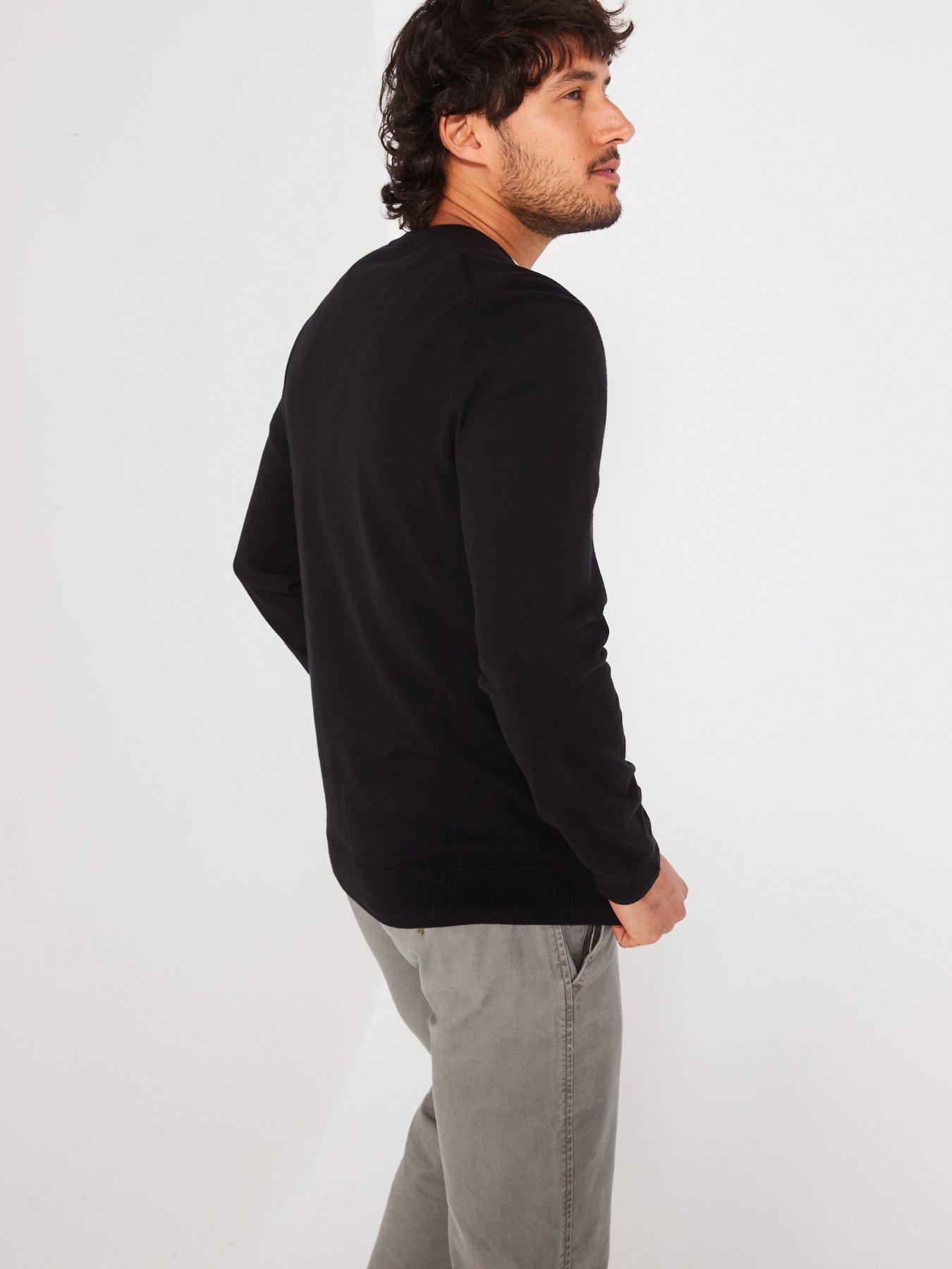 everyday-cotton-rich-v-neck-knitted-jumper-blackstillFront