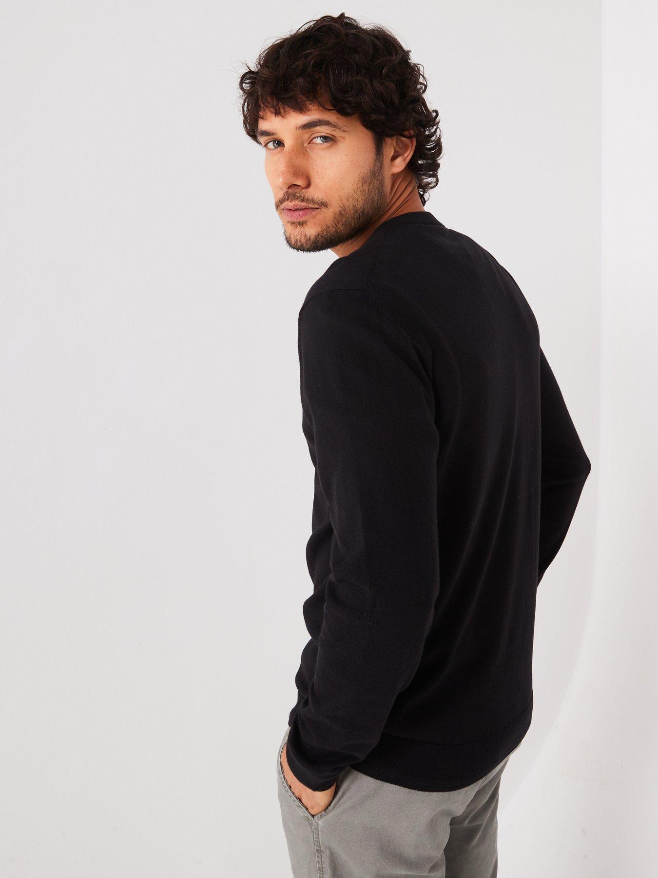 Image 6 of 6 of Everyday Cotton Rich V-Neck Knitted Jumper - Black