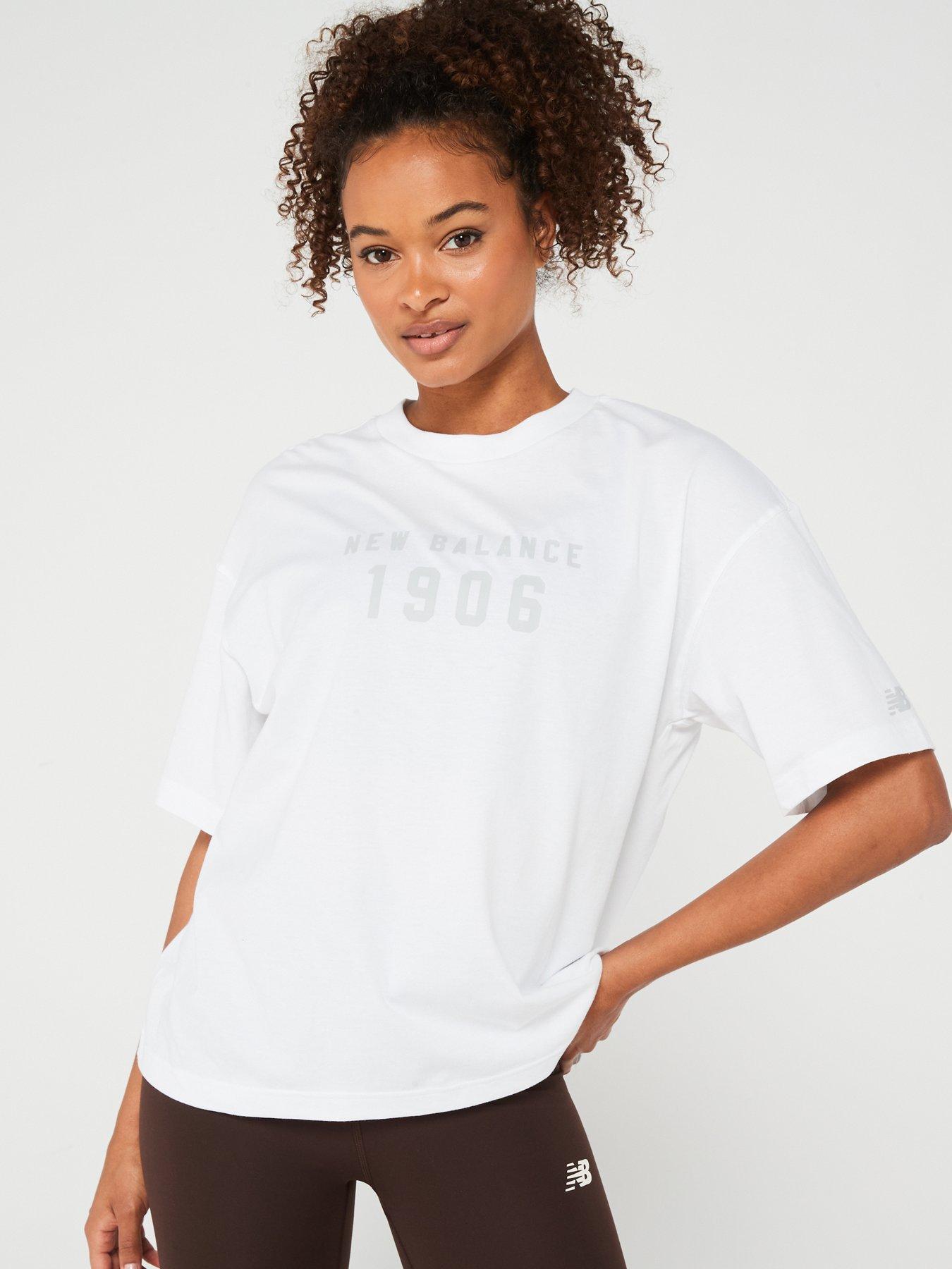 New balance white t shirt deals