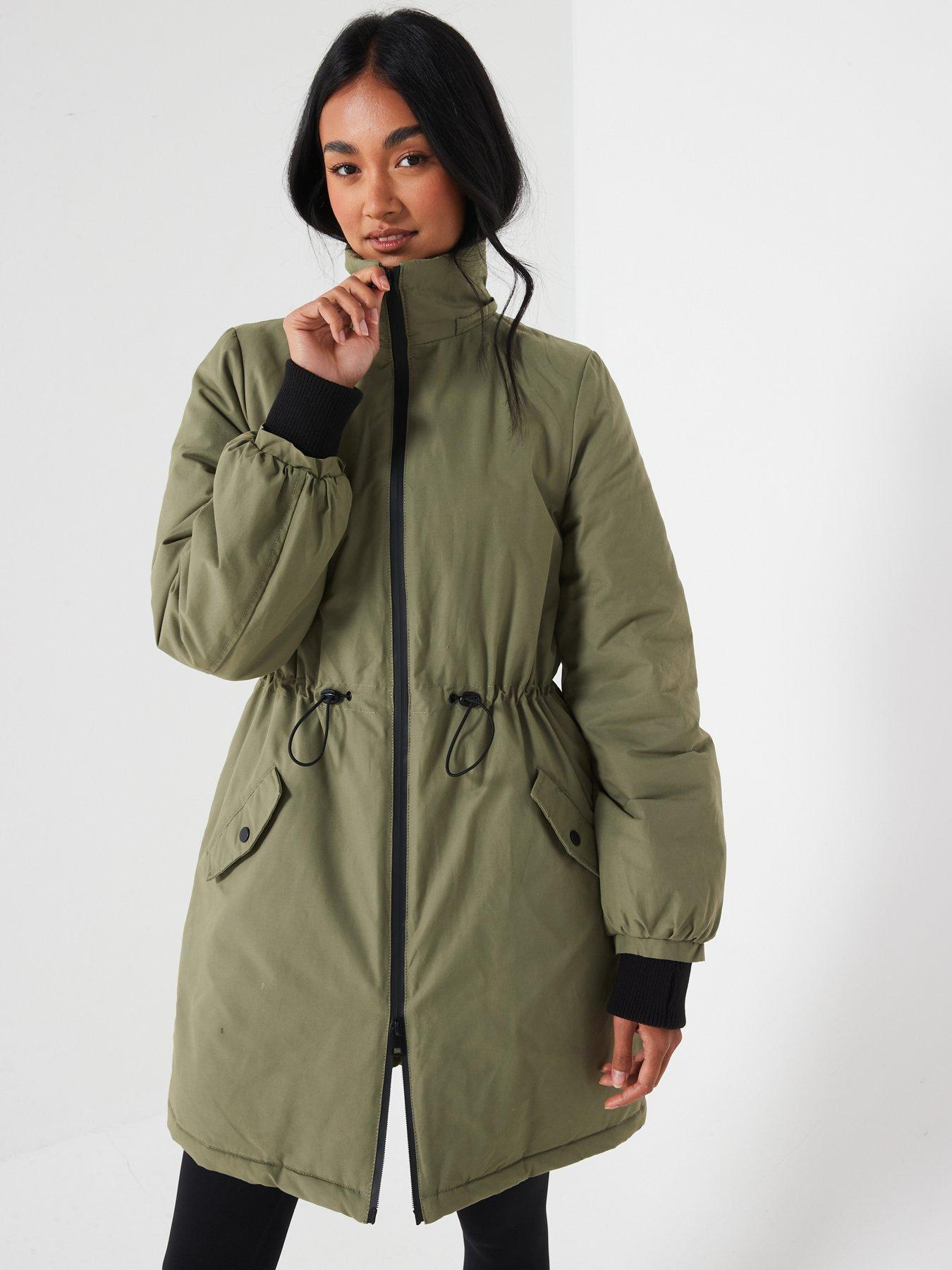 Green padded jacket womens hotsell