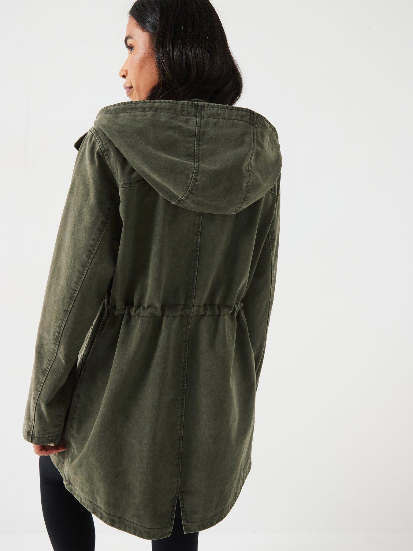 v-by-very-washed-cotton-hooded-coat-khakistillFront