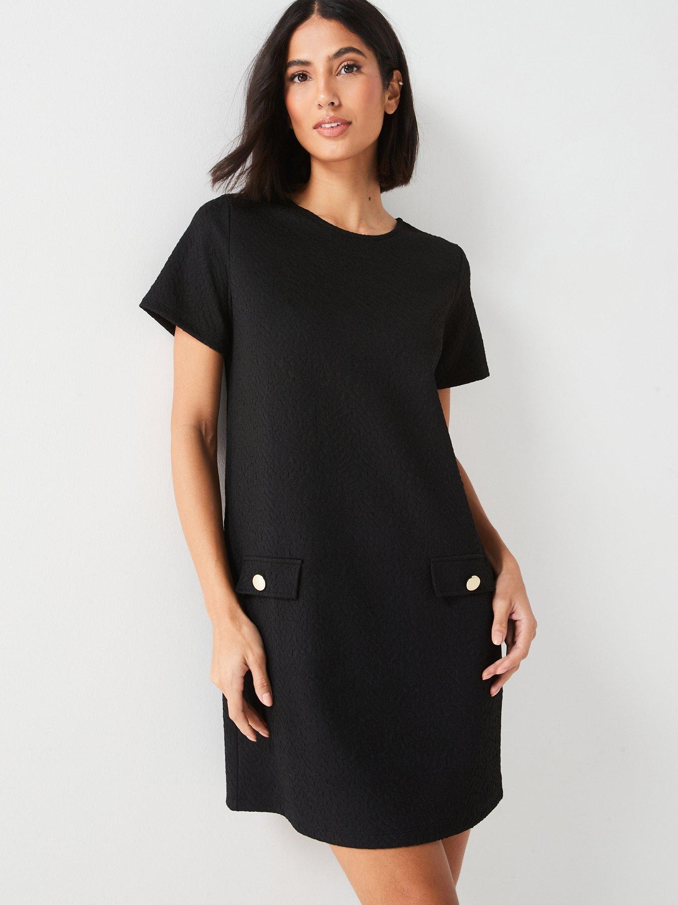 everyday-textured-shift-dress-black