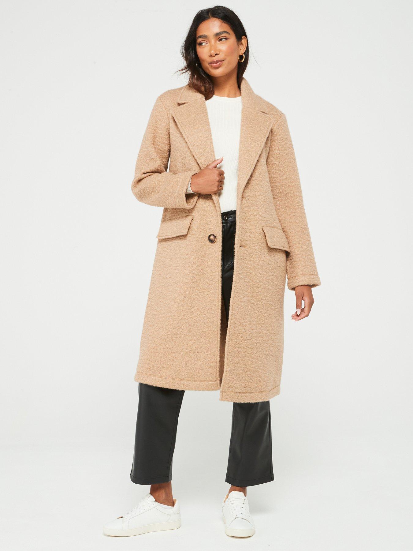 Image 1 of 4 of Everyday Textured Knit Coat - Beige