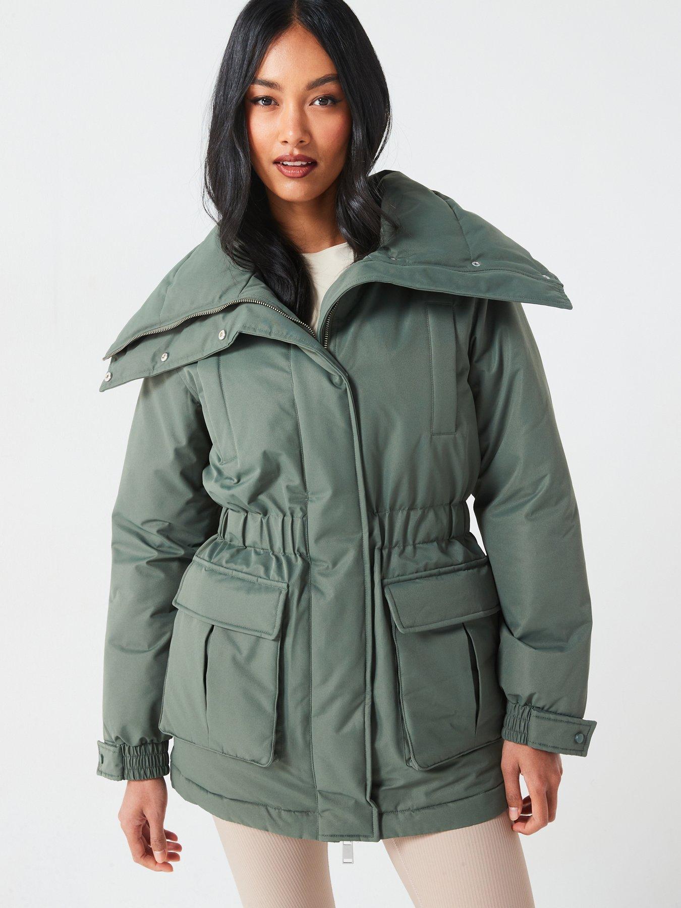 v-by-very-padded-coat-with-funnel-neck-green-khakifront