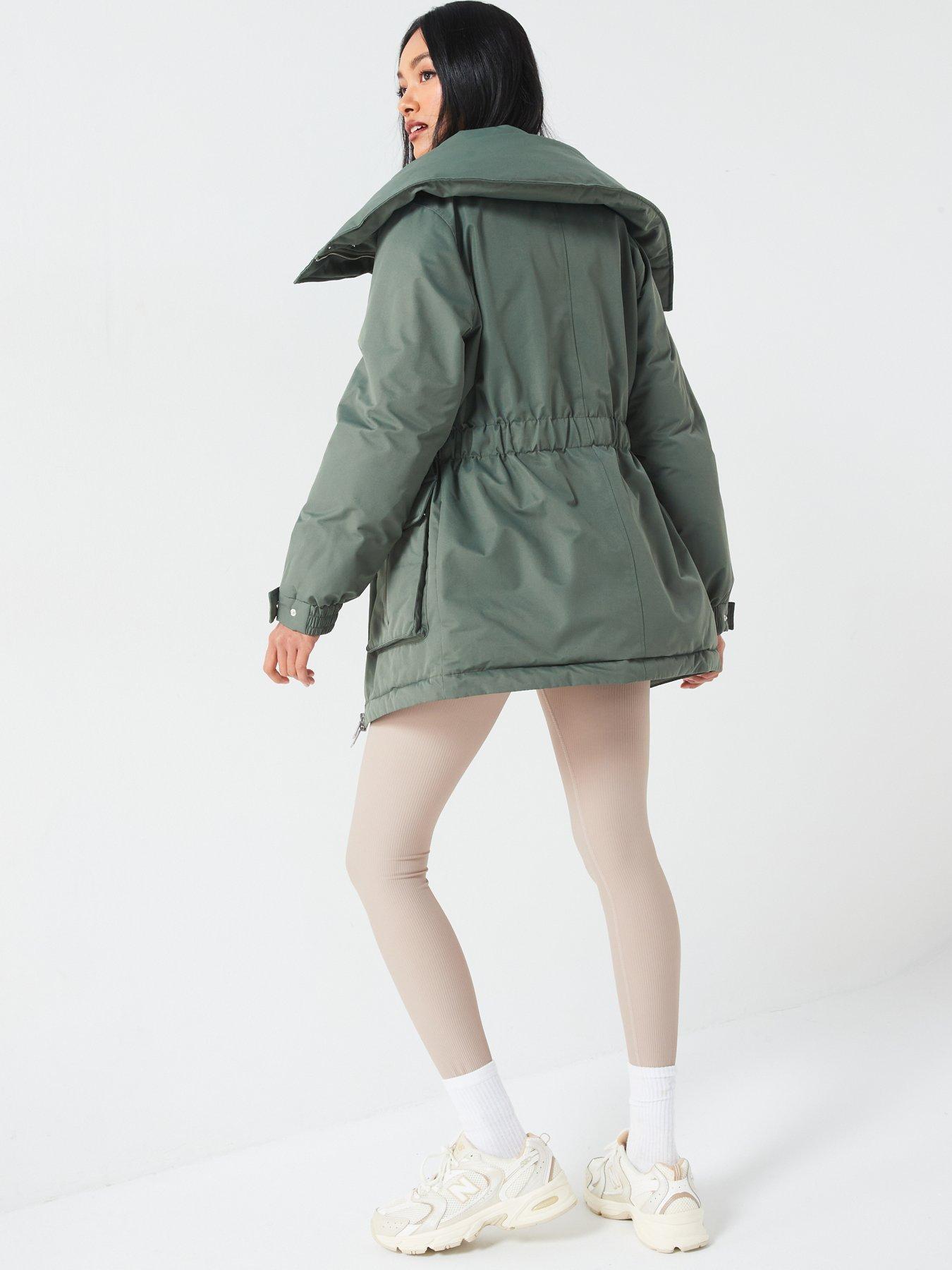 v-by-very-padded-coat-with-funnel-neck-green-khakistillFront