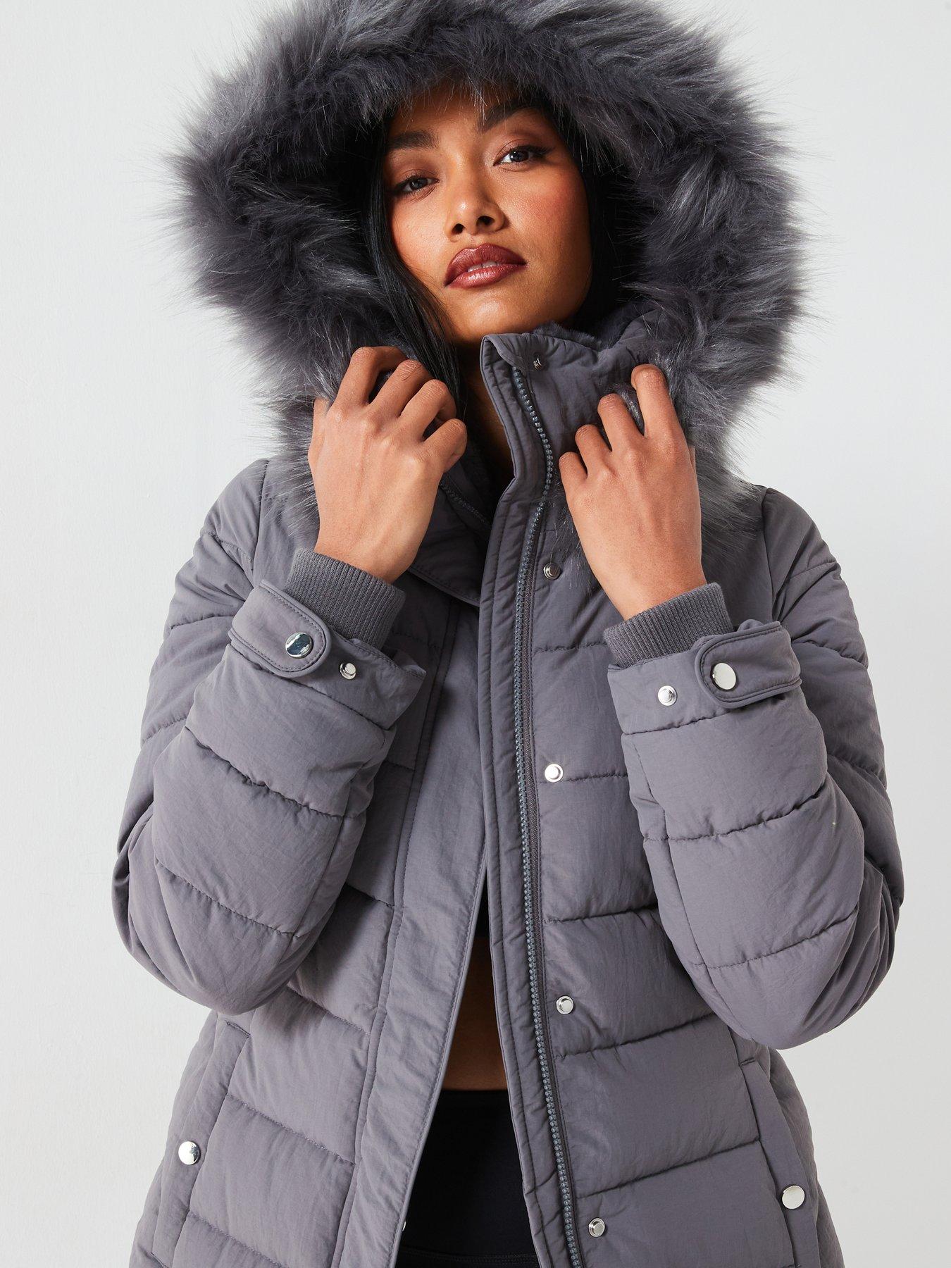 everyday-padded-short-coat-with-faux-fur-trim-hood-greyoutfit