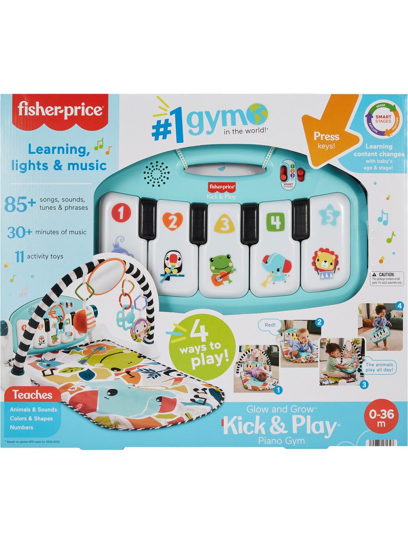 Image 7 of 8 of Fisher-Price Glow &amp; Grow Kick &amp; Play Activity Gym - Blue