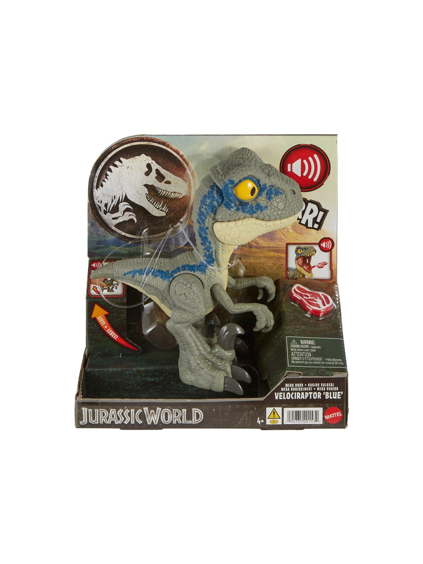 Image 7 of 8 of JURASSIC WORLD Mega Roar Blue&nbsp;Velociraptor&nbsp;Dinosaur Toy