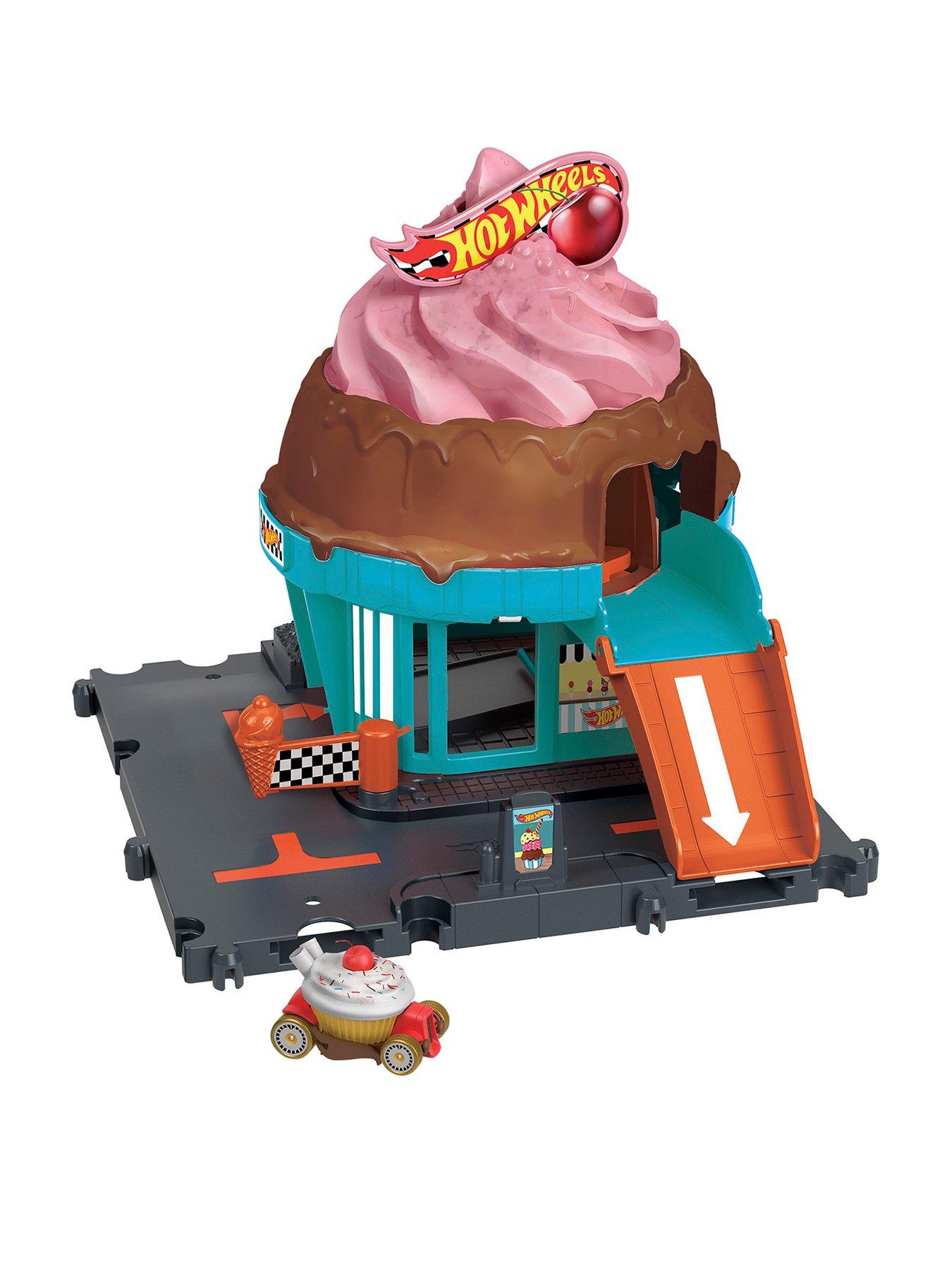 Image of Hot Wheels City Downtown Ice Cream Swirl Vehicle Playset