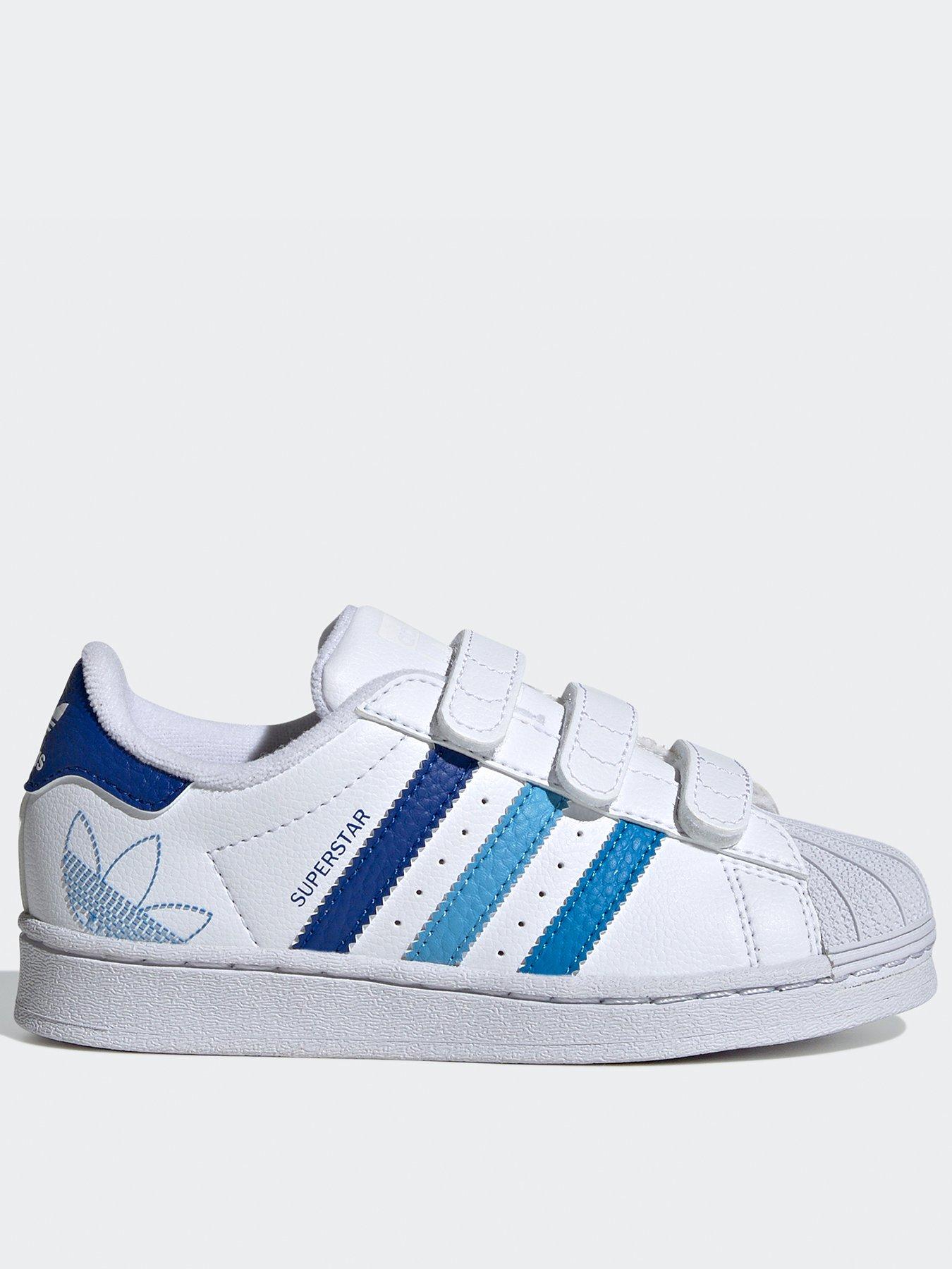 Kids Boys Superstar Trainers White Blue