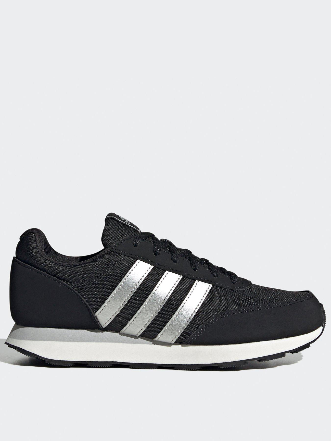 Adidas black and store silver trainers