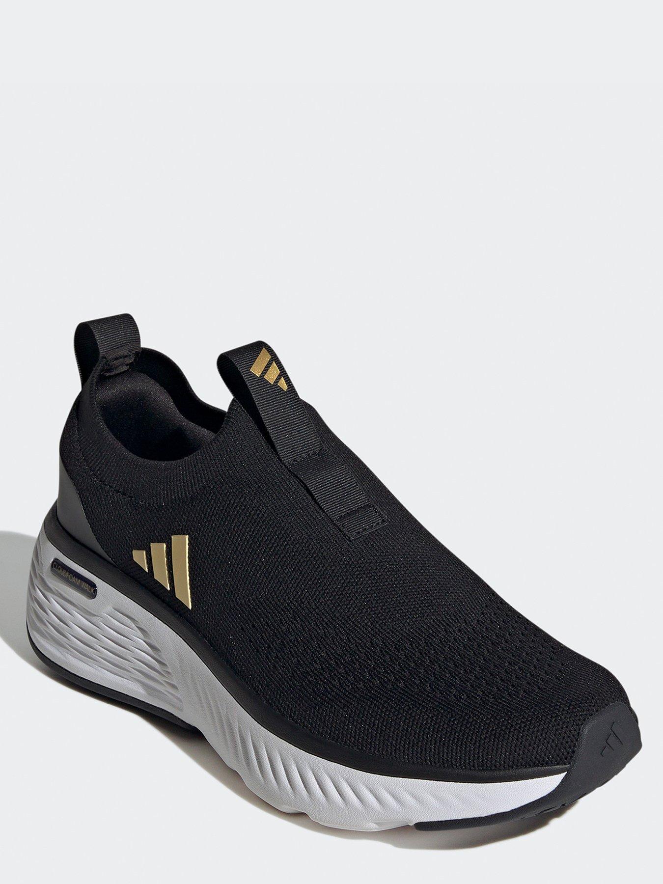 adidas-sportswear-womens-cloudfoam-go-sock-trainers-blackgoldstillFront