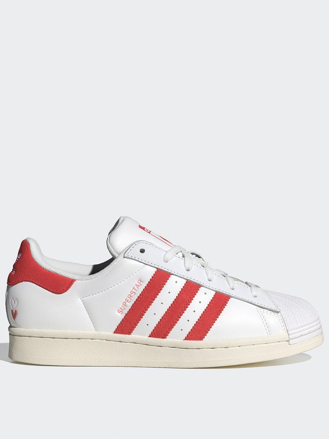 Adidas superstar trainers white/blue/red best sale