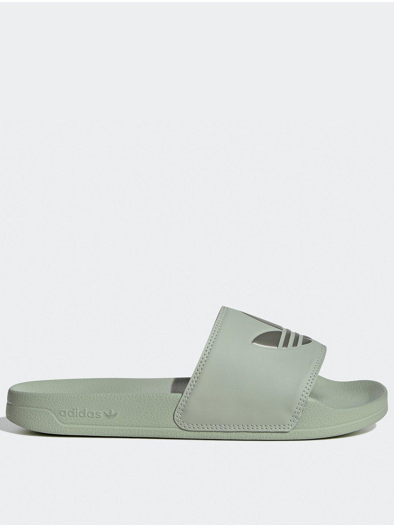 Green adidas sliders best sale