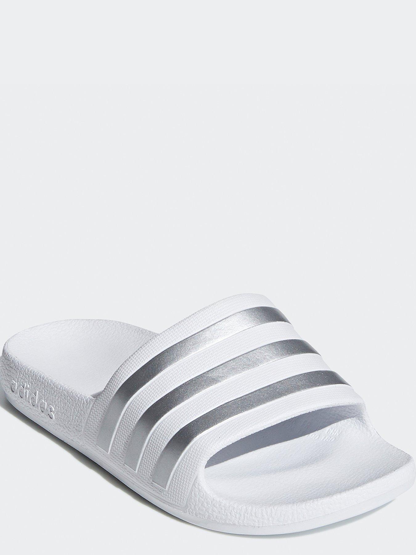 adidas-sportswear-kids-unisex-adilette-aqua-sliders-whitesilverstillFront