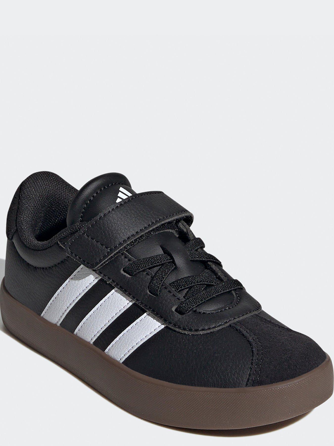 adidas-sportswear-kids-unisex-vl-court-30-velcro-trainers-blackwhitestillFront