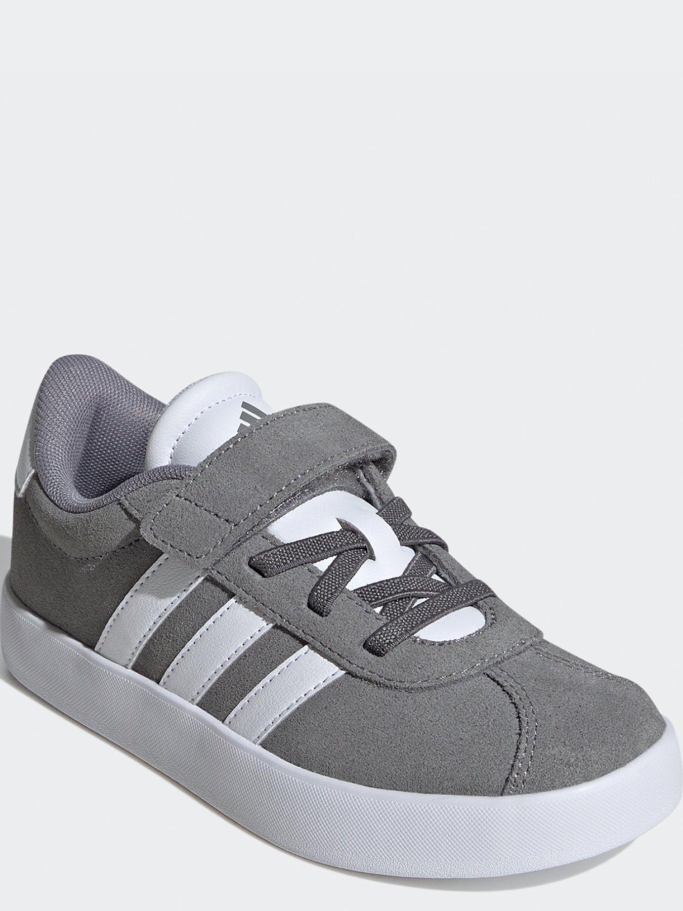 adidas-sportswear-kids-unisex-vl-court-30-velcro-trainers-greywhitestillFront