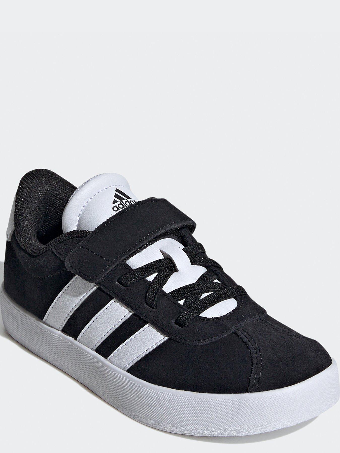 adidas-sportswear-kids-unisex-vl-court-30-velcro-trainers-blackwhitestillFront