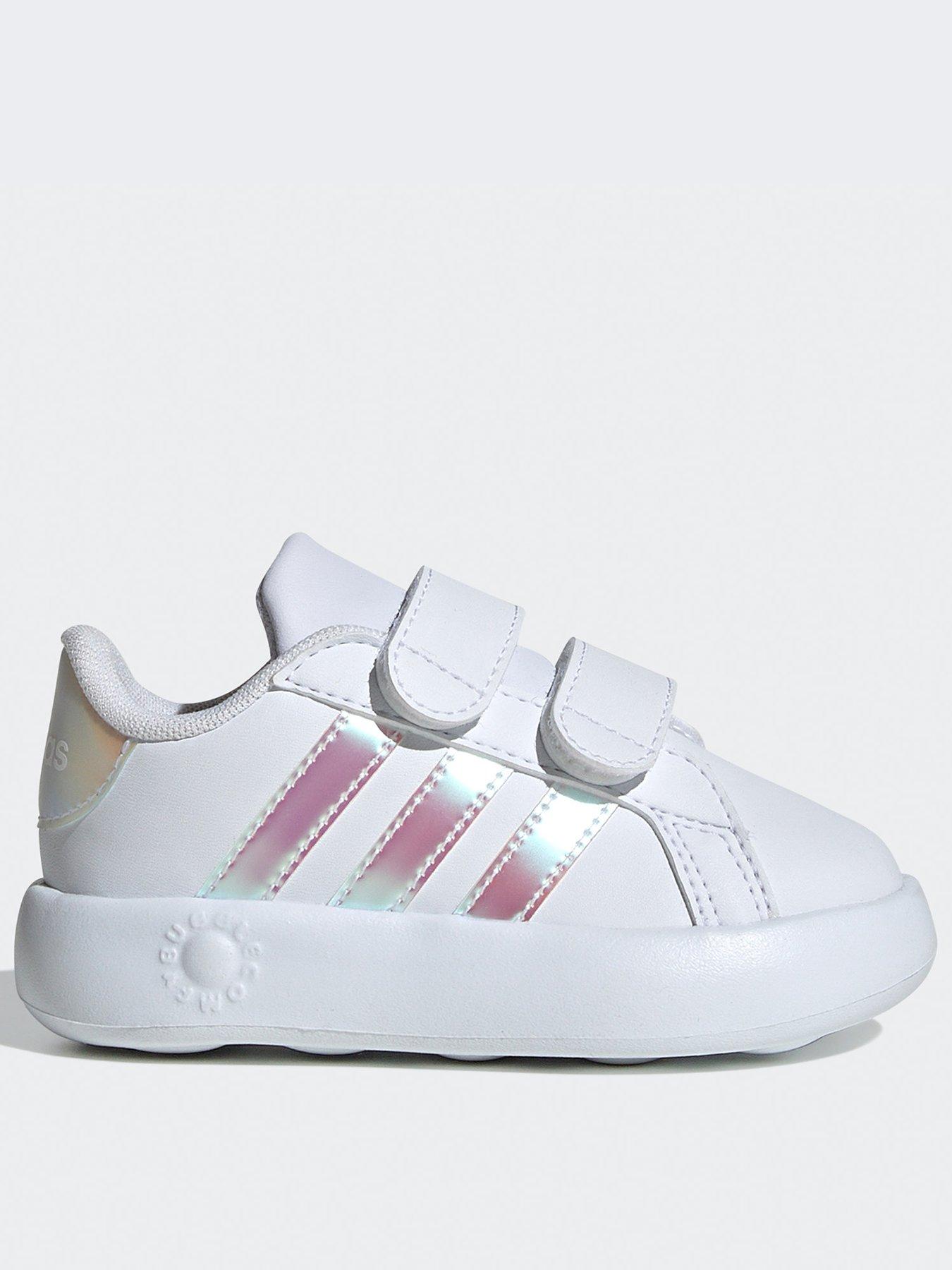 adidas Sportswear Infant Girls Grand Court 20 Trainers - White/Iridescent