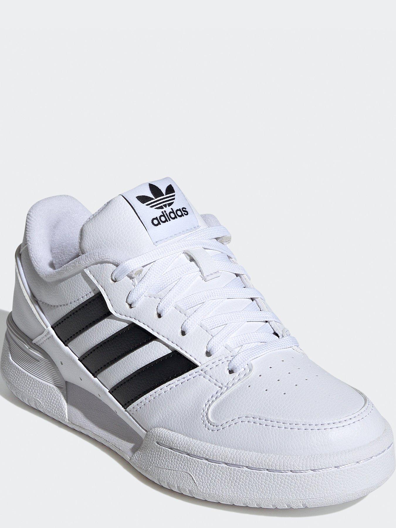 adidas-originals-junior-unisex-team-court-2-trainers-whiteblackstillFront