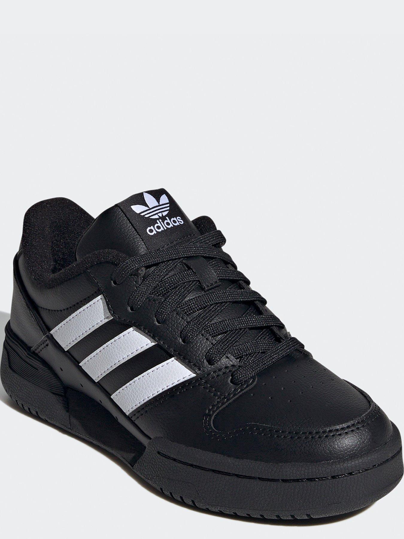 adidas-originals-junior-unisex-team-court-2-trainers-blackwhitestillFront