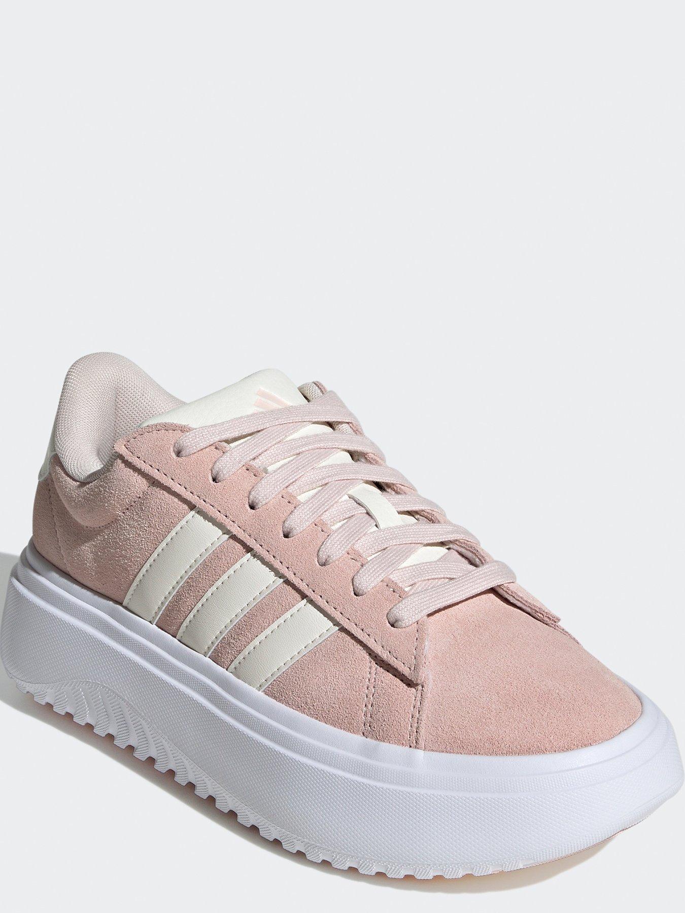 adidas-sportswear-womens-grand-court-platform-suede-trainers-light-pinkstillFront