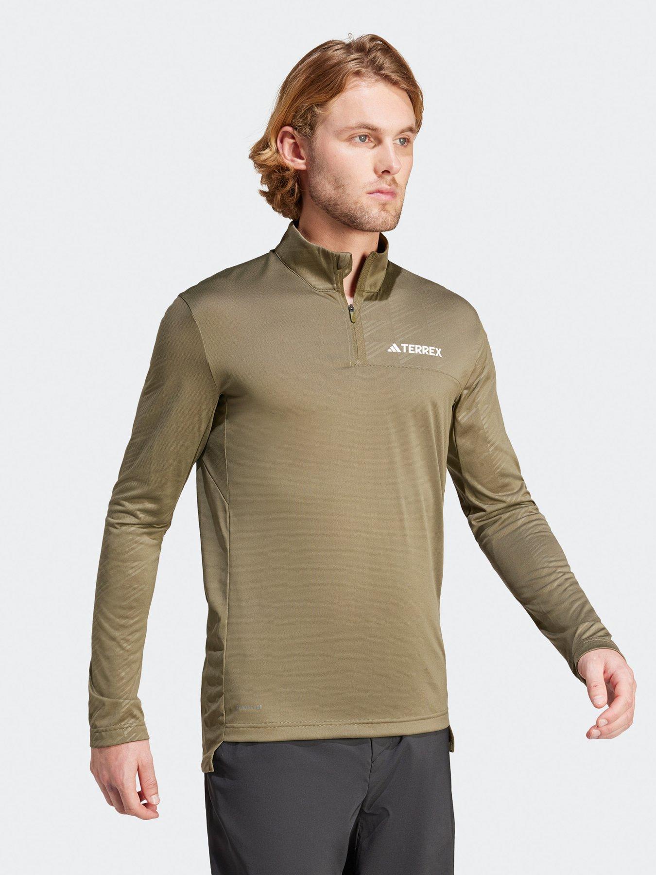 adidas-terrex-mens-mountain-half-zip-long-sleeve-top-greenoutfit