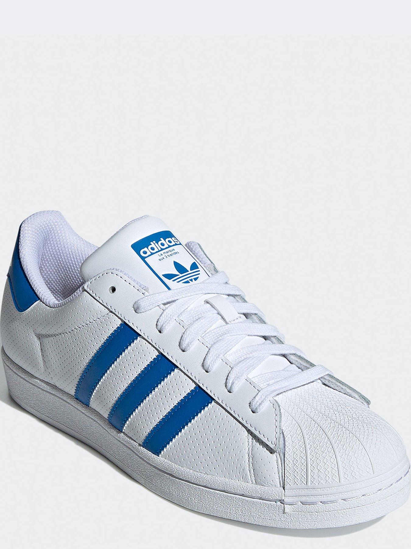 Mens Superstar Trainers White Blue